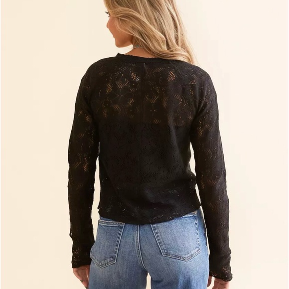 NWOT Free People In The Meadow top in black size L - Picture 3 of 12